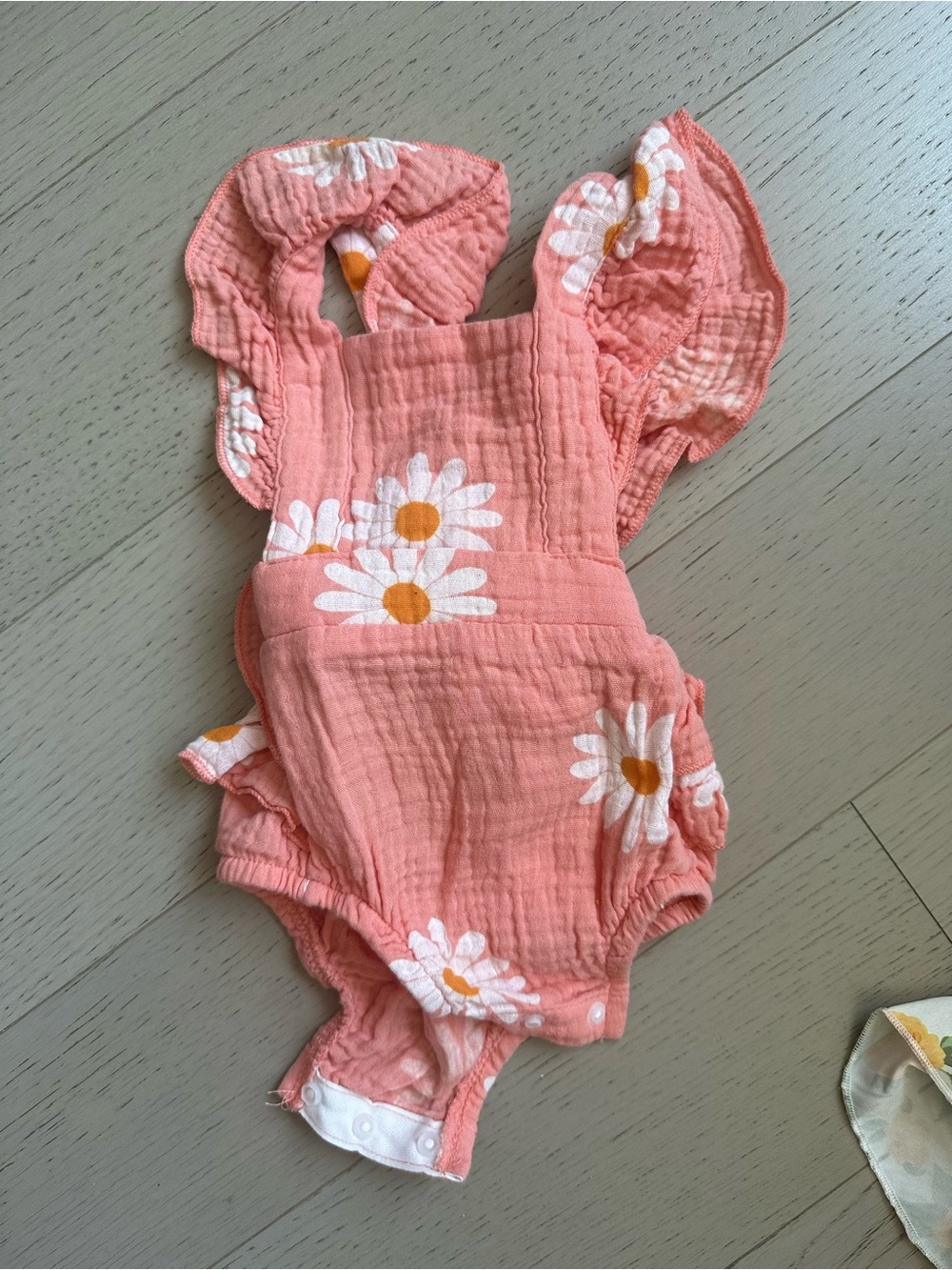 Peach Daisy Baby Romper